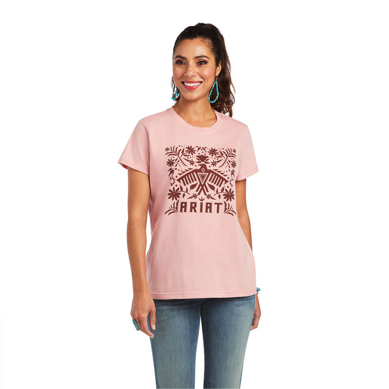 Ariat T-Shirts Damen - Real Relaxed Fiesta Logo Rosa ( KAEIO-9634 )